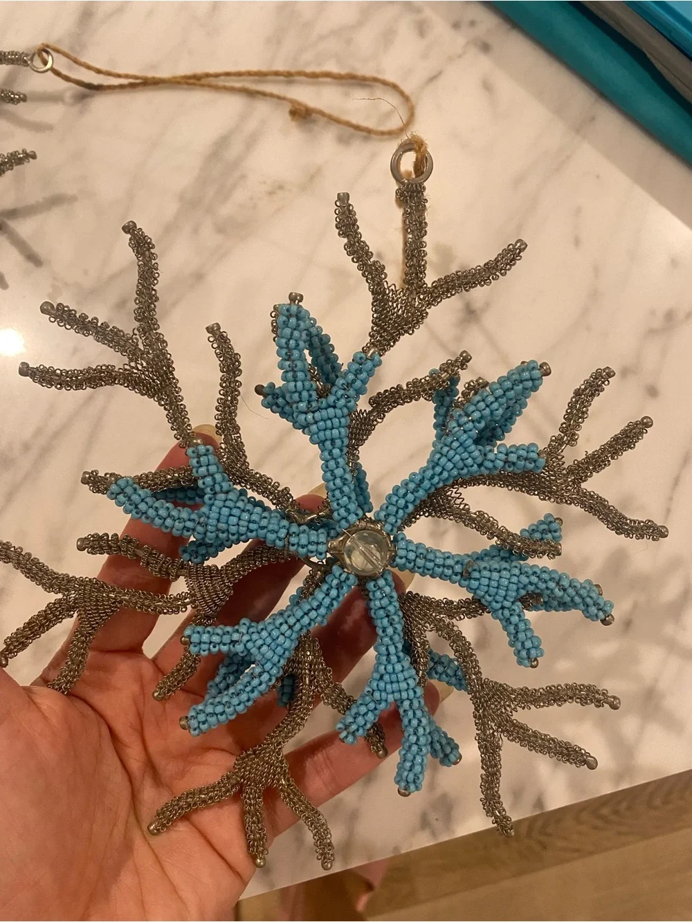 Hand made snowflake ornament decor